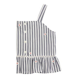 Max&Co. Top Tinta Unita con Fantasia A Righe per Bambina MX0120X BIANCO/BLU MAX&Co. 