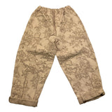 pantalone tinta unita con elastico in vita e ricami ZW6A30 BEIGE CAFFE' D'ORZO 