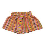 Mefui Solid Color Shorts With Pattern And Elastic Waist Multicolor For Girls