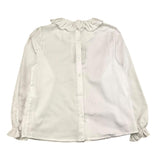 Little Bear Solid Color Long Sleeve Shirt With White Collar For Girls