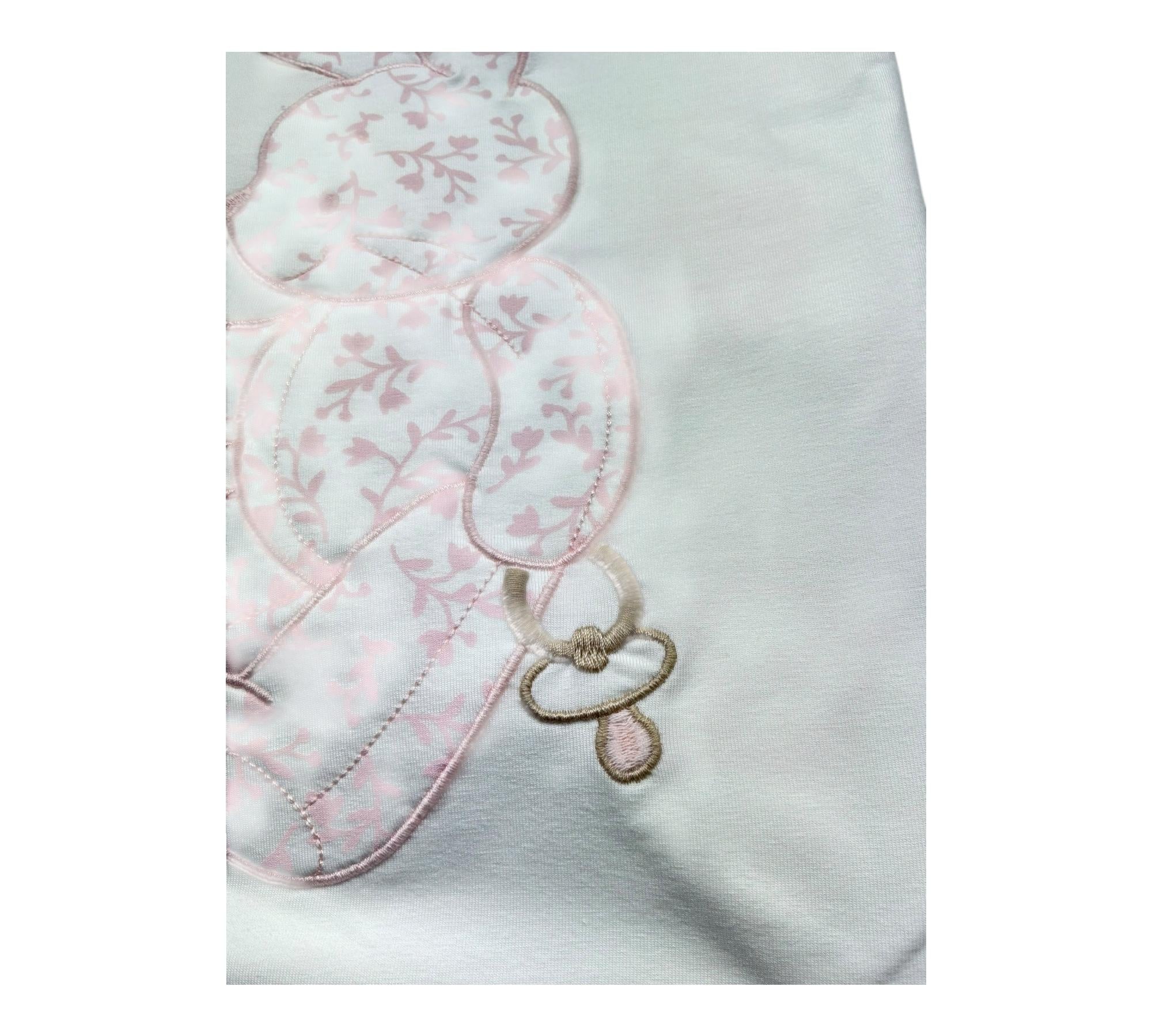 Le Bebe Coperta Tinta Unita con Stampe per Neonata LBG6283 BIANCO LE BEBE 