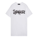 Dsquared2 T-Shirt Girocollo Tinta Unita con Stampa per Bambina DQ2714 BIANCO DSQUARED2 