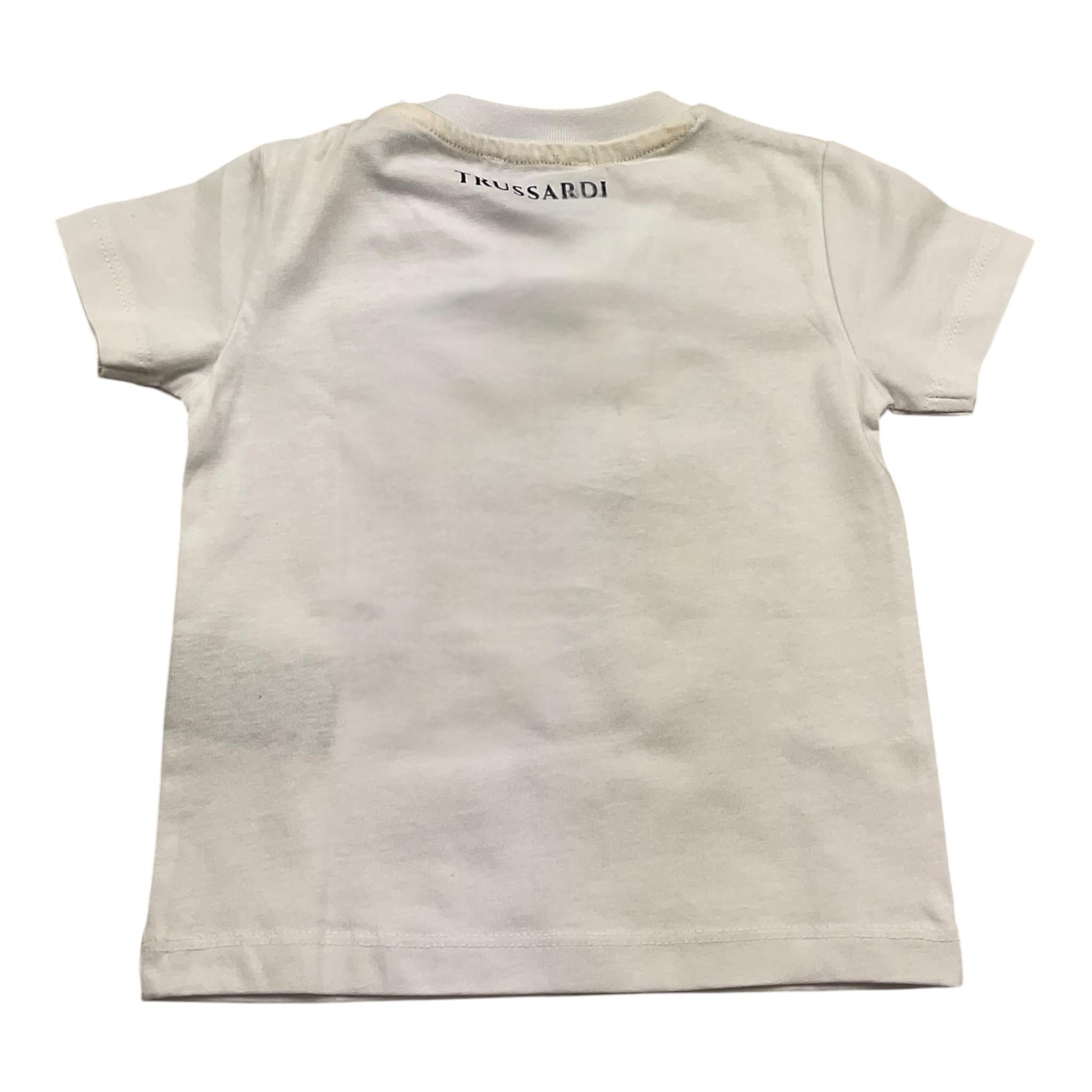Trussardi T-Shirt Girocollo Tinta Unita con Stampa per Neonato TIP23101TS BIANCO TRUSSARDI 