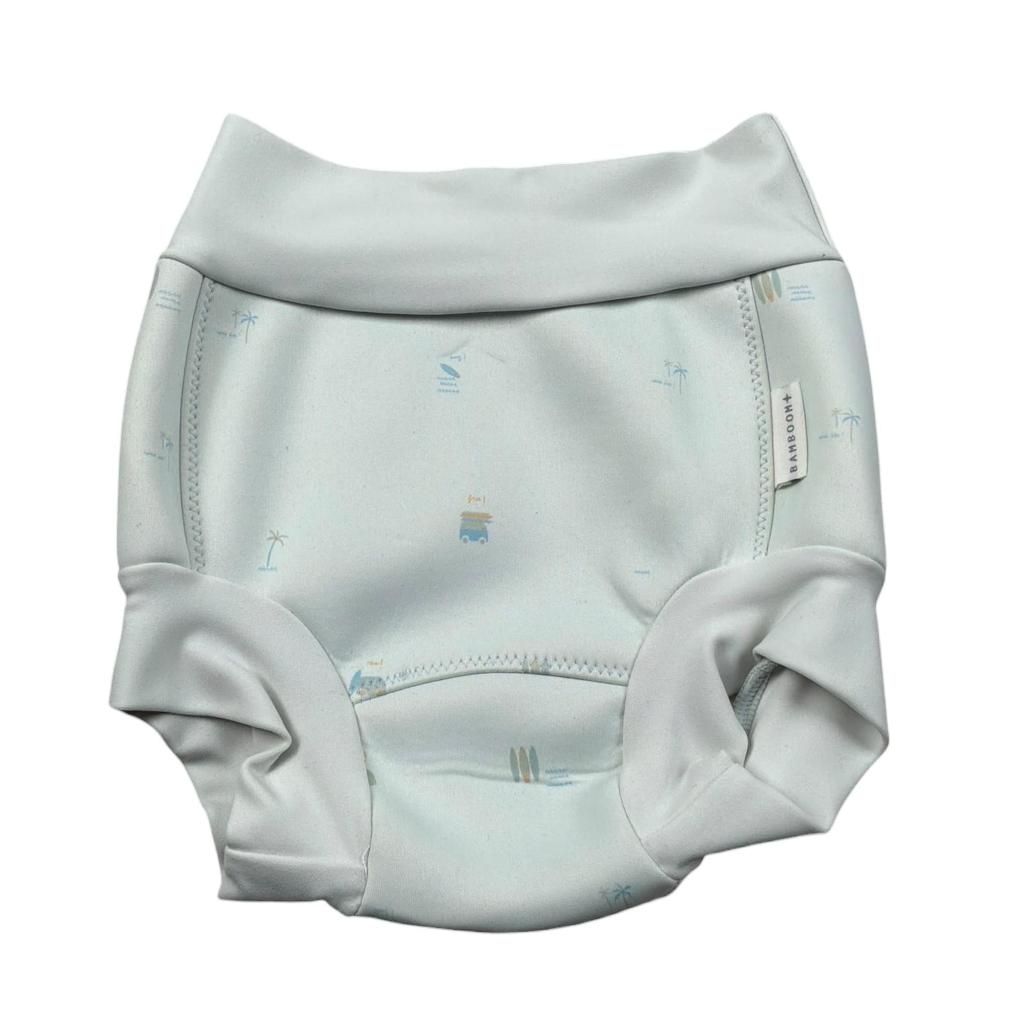 Bamboom+Babies Costume Pannolino Contenitivo Tinta Unita con Stampa per Neonato 7211 AZZURRO BAMBOOM+BABIES 