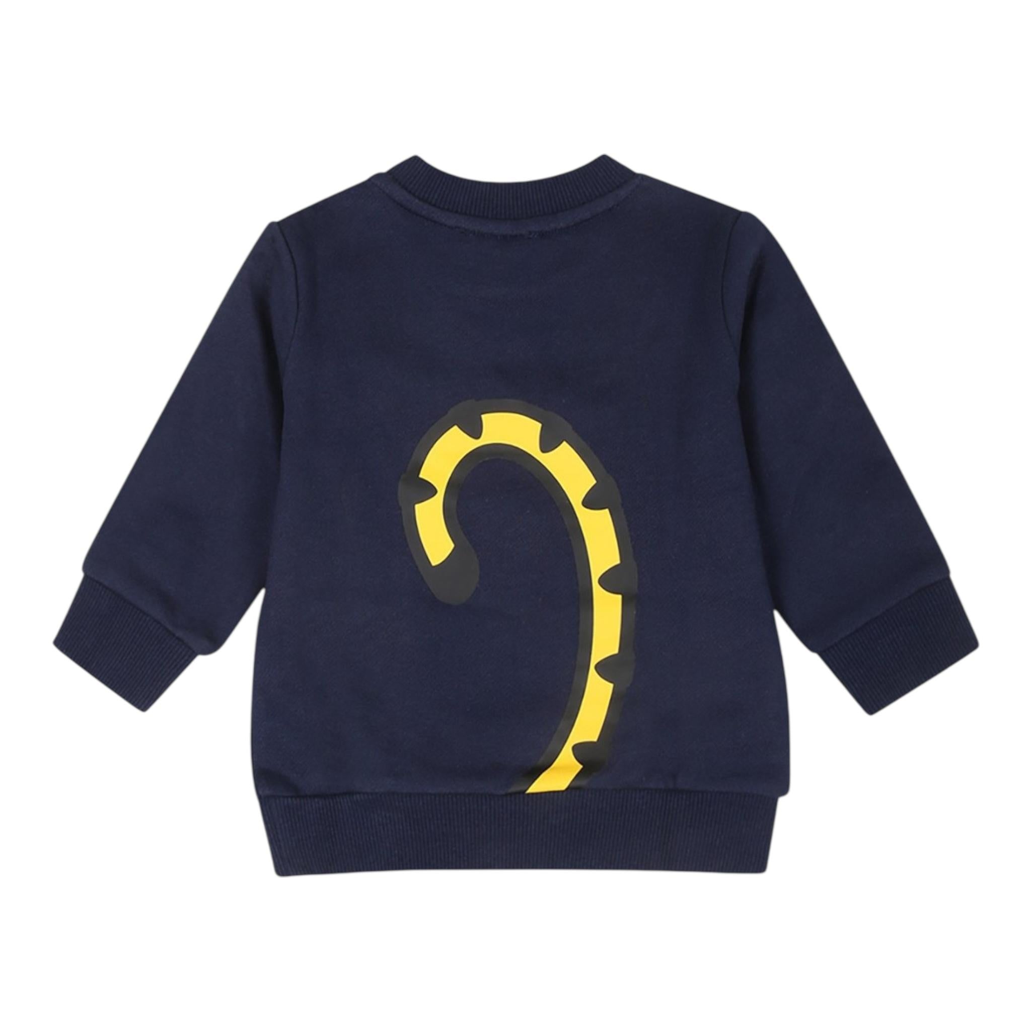 KENZO felpa girocollo tinta unita con stampa Blu per Neonato K60516 BLU KENZO 