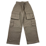 Dondup Palazzo Pants Solid Color With Adjustable Waist Brown For Girls