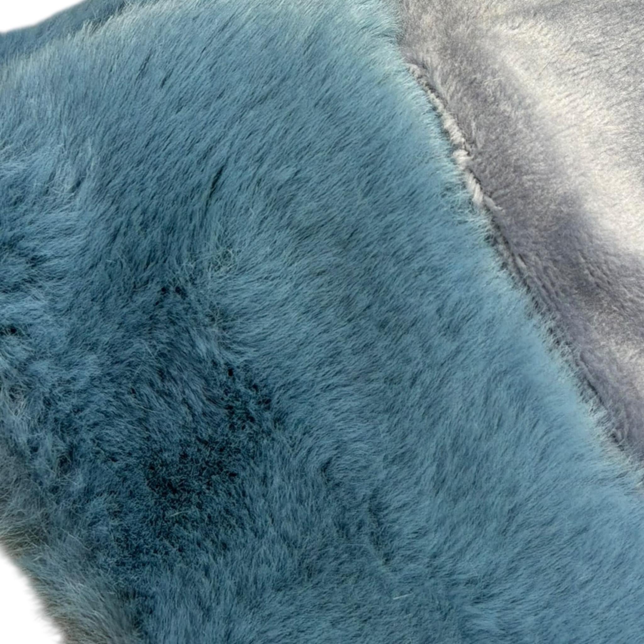 Juicy Couture Pantalone Tinta Unita In Velluto con Pelliccia per Bambina JBX6631 AZZURRO JUICY COUTURE 