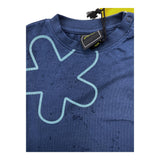 F**K Baby Boy Blue Printed Crew Neck Solid Color T-Shirt
