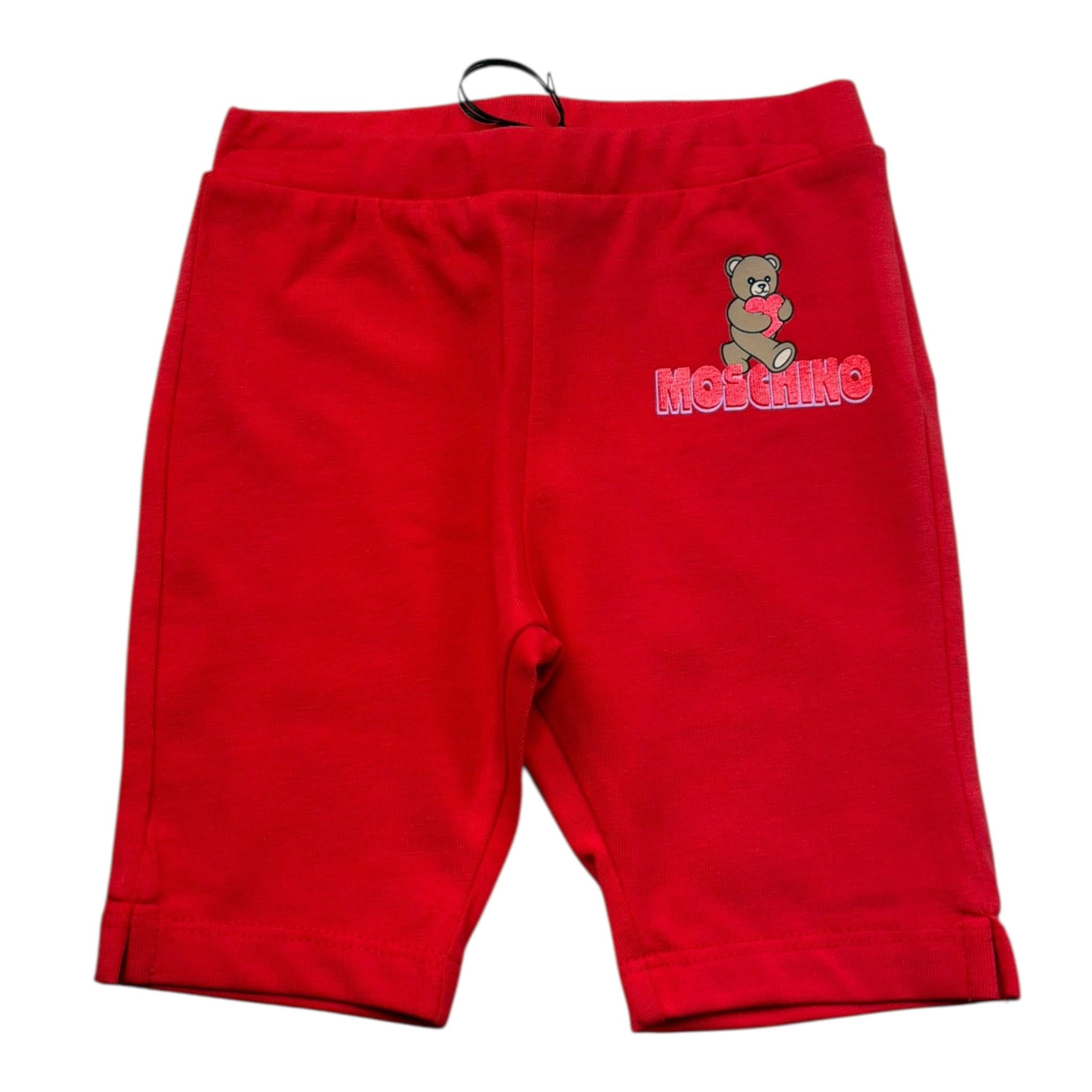 Moschino Leggins Tinta Unita con Logo per Neonata MDP03J ROSSO MOSCHINO 