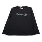 Mariuccia Shirt Girocollo tinta unita con Stampa Brillantinata Nero per Bambina MBFW23T209 NERO MARIUCCIA 