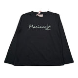 Mariuccia Shirt Girocollo tinta unita con Stampa Brillantinata Nero per Bambina MBFW23T209 NERO MARIUCCIA 