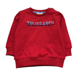 Trussardi Felpa Chiusa Girocollo Tinta Unita con Logo per Neonato TIP26091FE ROSSO TRUSSARDI 