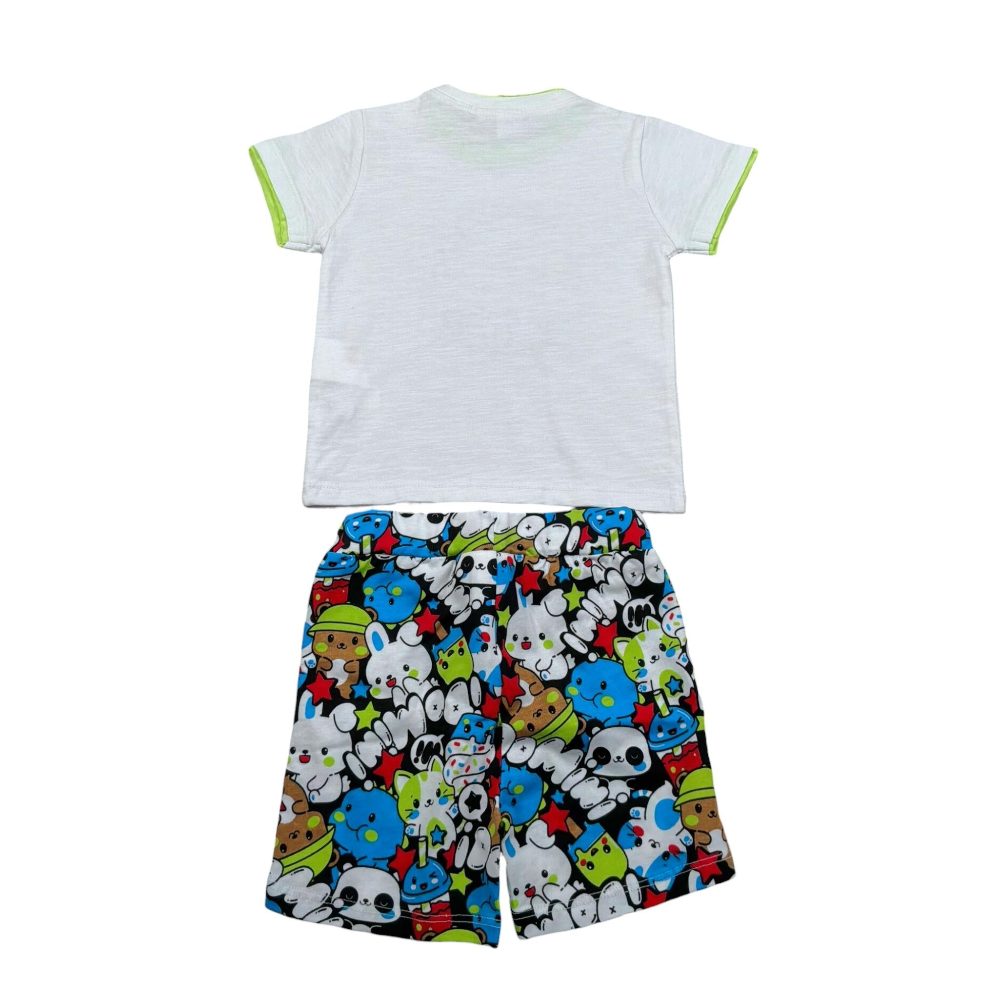 I Do Completo 2 Pezzi T-Shirt-Bermuda per Neonato FIEHEI BIANCO I DO 