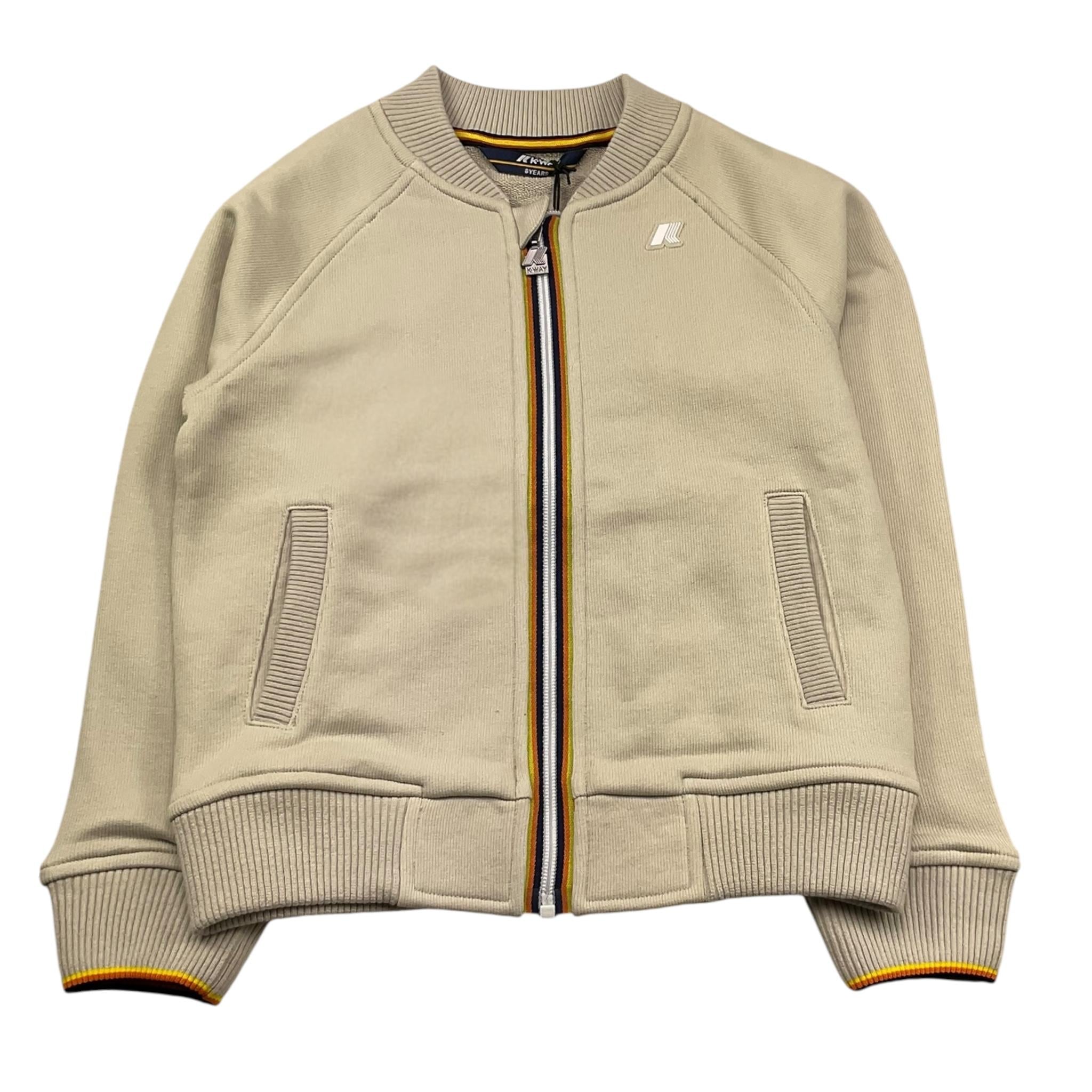 K-Way Felpa con Zip Tinta Unita  per Bambino K2148JW BEIGE K-WAY 