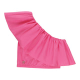 Twinset One Shoulder Top Solid Color With Fuchsia Ruffles For Girls