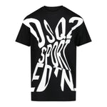 Dsquared2 T-Shirt Girocollo Tinta Unita con Stampa per Bambino DQ2525 NERO DSQUARED2 