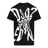 Dsquared2 T-Shirt Girocollo Tinta Unita con Stampa per Bambino DQ2525 NERO DSQUARED2 