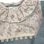 CALAMARO tutine tinta unita con stampa Blu per Neonata 33036 BLU CALAMARO 