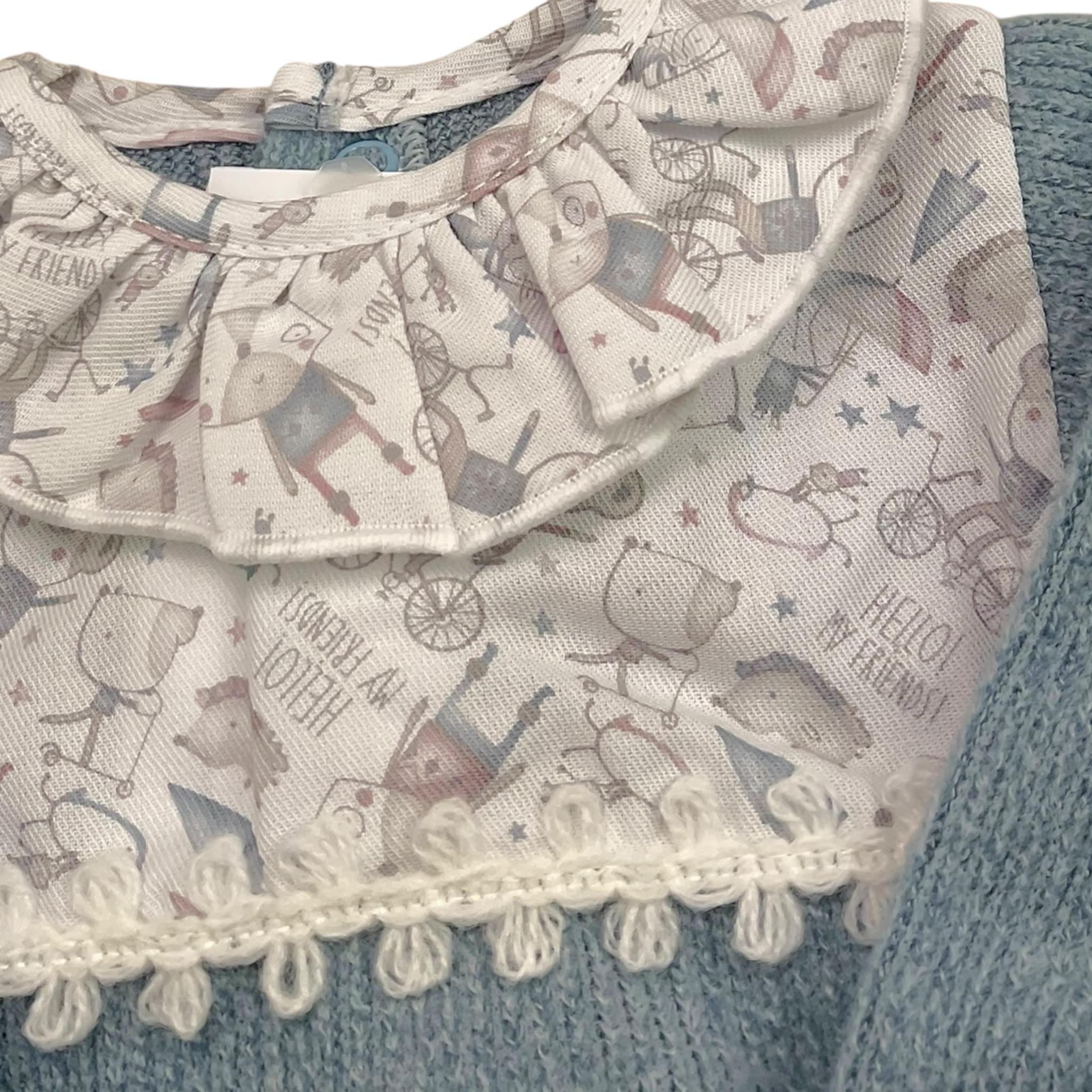 CALAMARO tutine tinta unita con stampa Blu per Neonata 33036 BLU CALAMARO 