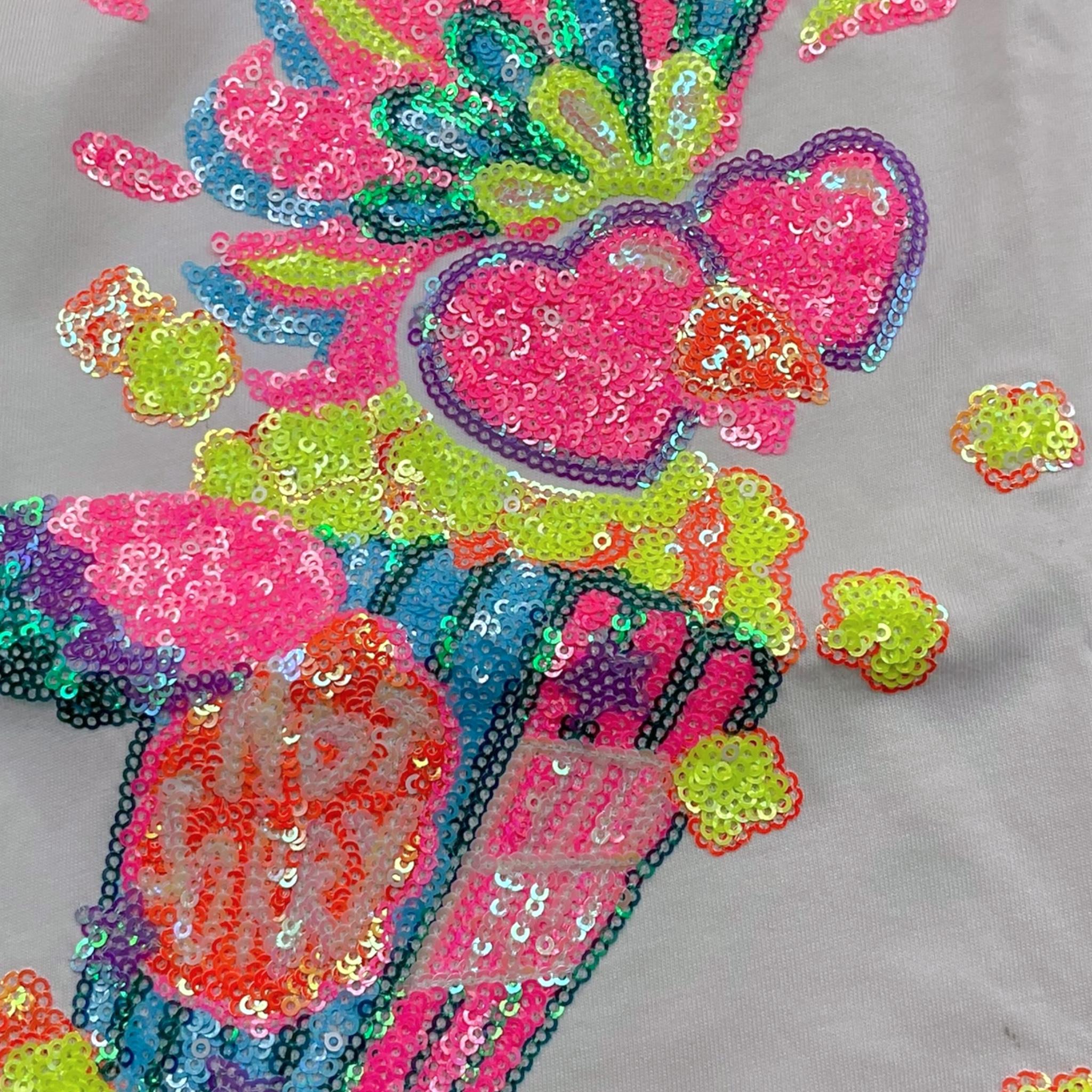 Billieblush T-Shirt Tinta Unita Girocollo con Stampa per Bambina U20929 BIANCO BillIEBLUSH 