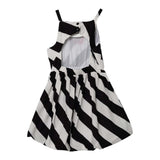 Pinko Two-Tone Dress With Straps And White/Black Striped Pattern For Girls