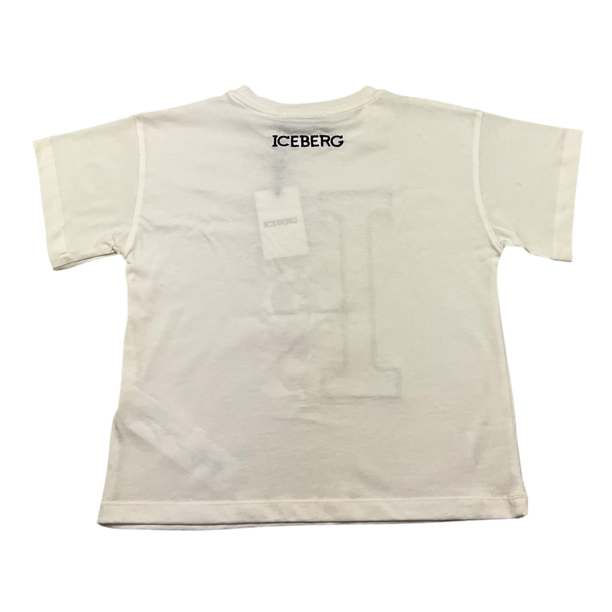 ICEBERG t-shirt girocollo tinta unita con stampa in contrasto Bianco per Bambina TSICE5359J BIANCO ICEBERG 