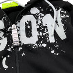 Icon Felpa Tinta Unita con Zip Cappuccio E Stampa per Bambino IBSW00593 NERO ICON 