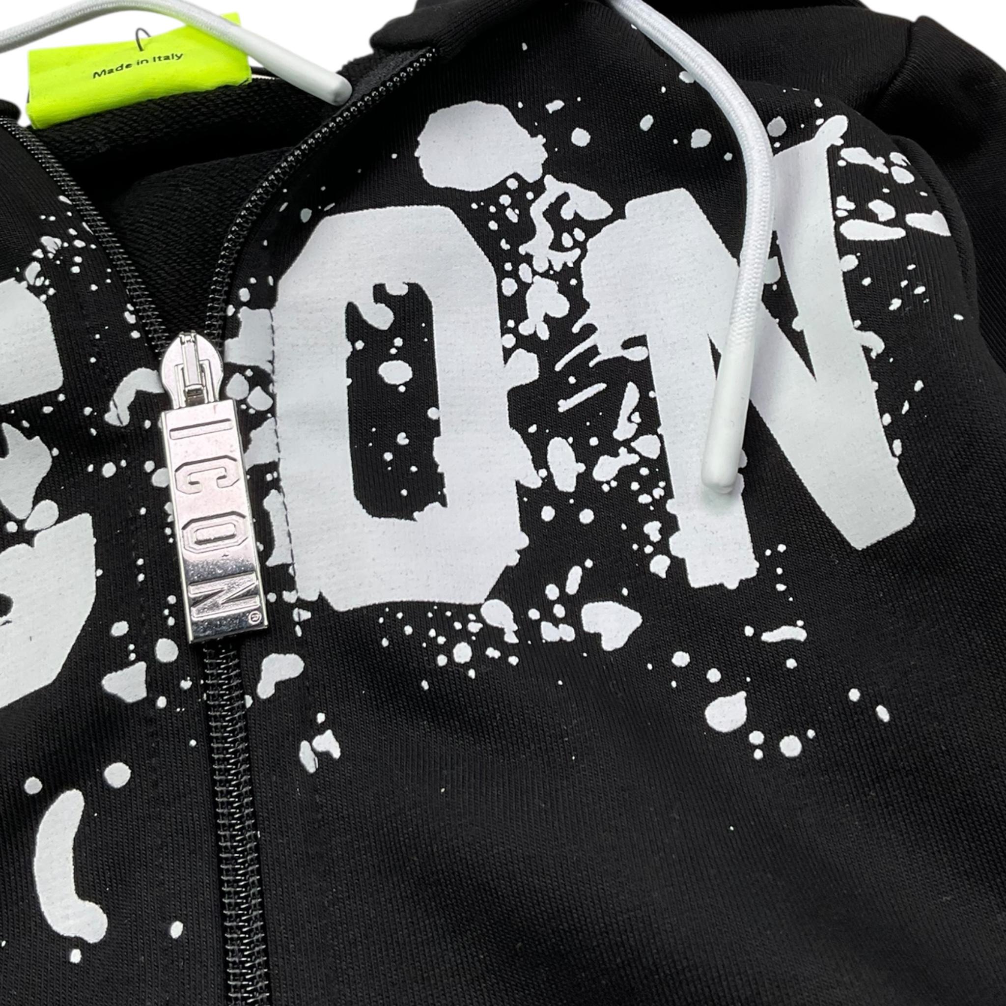 Icon Felpa Tinta Unita con Zip Cappuccio E Stampa per Bambino IBSW00593 NERO ICON 