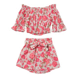 Twinset Complete Top-Short Solid Color With Beige Pattern For Girls