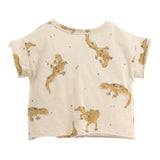 Play Up Solid Color Crew Neck T-Shirt With Pocket Beige For Newborns