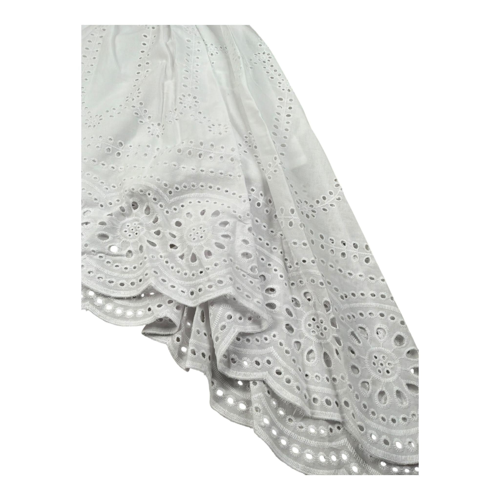 Mariuccia Gonna Asimmetrica Tinta Unita In Pizzo Sangallo per Bambina MMBG378 BIANCO MARIUCCIA 