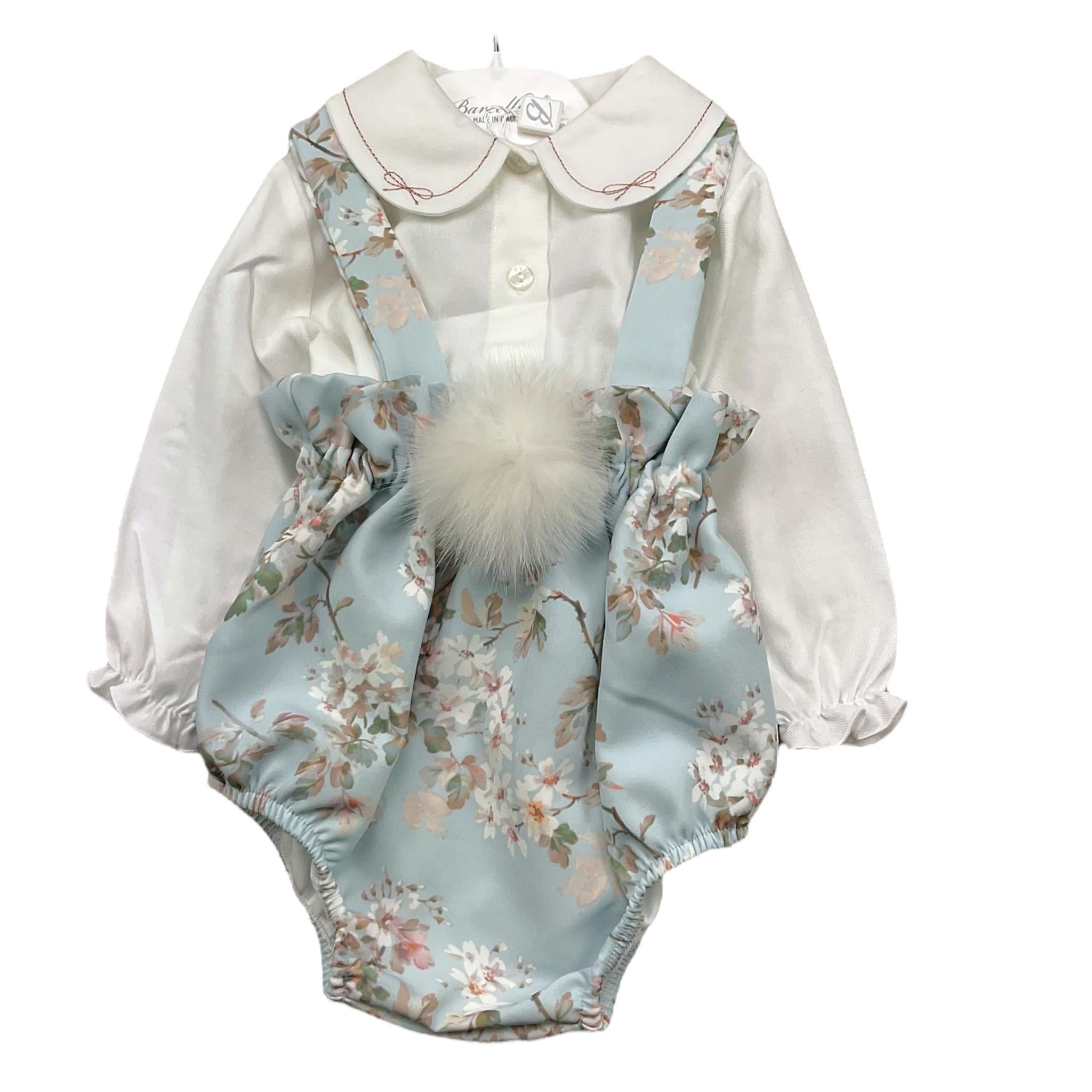BARCELLINO completo 2pz bicolore salopette-camicia body Bianco/azzurro per Neonata 116103 BIANCO/AZZURRO BARCELLINO 