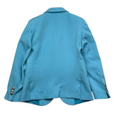 Make Single Breasted Blue Solid Color Jacket For Boys