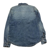 Zu+Elements Blue Denim Solid Long Sleeve Shirt For Boys