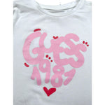 Guess Shirt Girocollo Tinta Unita con Logo per Neonata K5RI01K6YW4 BIANCO GUESS 
