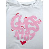 Guess Shirt Girocollo Tinta Unita con Logo per Neonata K5RI01K6YW4 BIANCO GUESS 