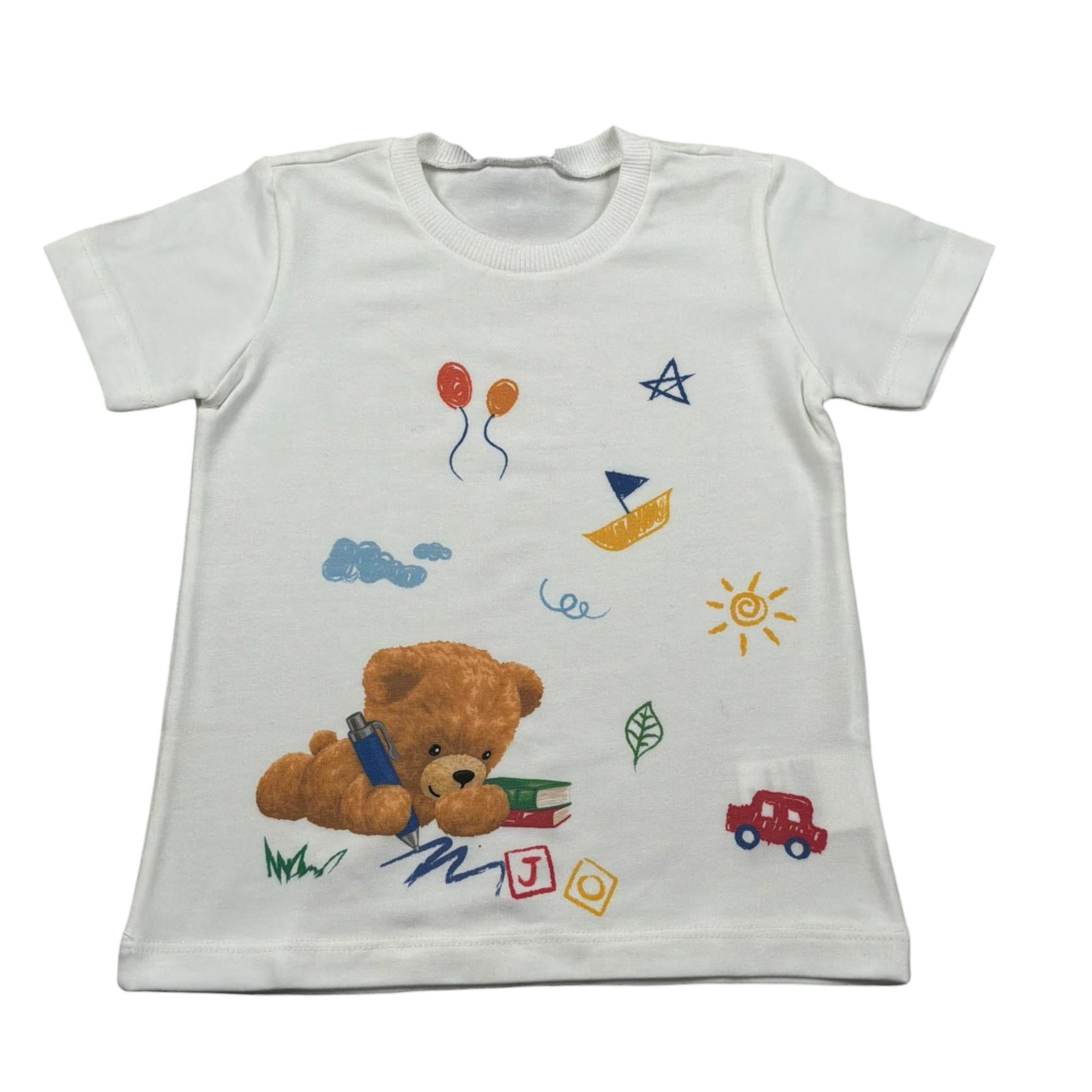 J.O. Milano T-Shirt Girocollo tinta unita con Stampe Panna per Neonato 576D1 PANNA J.O. MILANO 