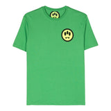 Barrow Kids Solid Color Crew Neck T-Shirt With Contrast Print Green For Boys