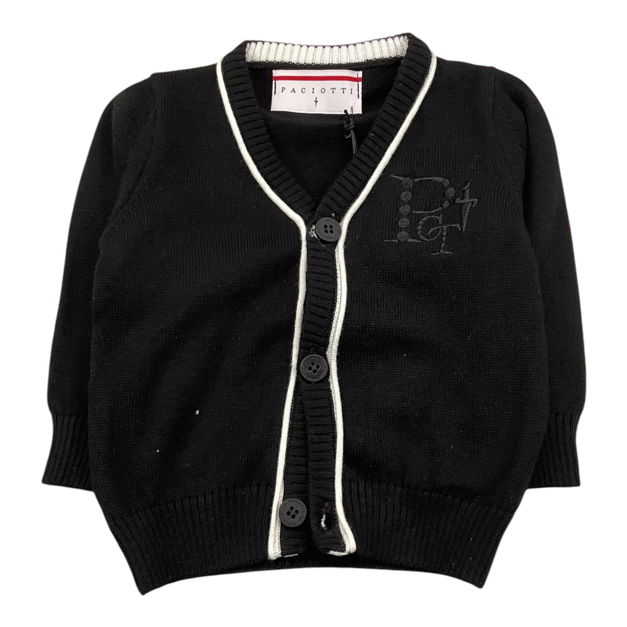 CESARE PACIOTTI cardigan tinta unita con profili in contrasto Nero per Neonato MGP5359B NERO CESARE PACIOTTI 