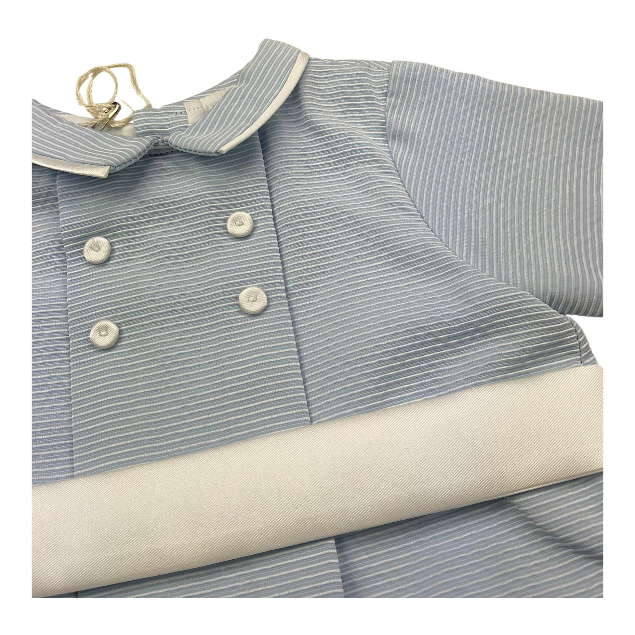 La Stupenderia Pagliaccetto Tinta Unita con Fantasia A Righe per Neonato CBPG53 AZZURRO LA STUPENDERIA 