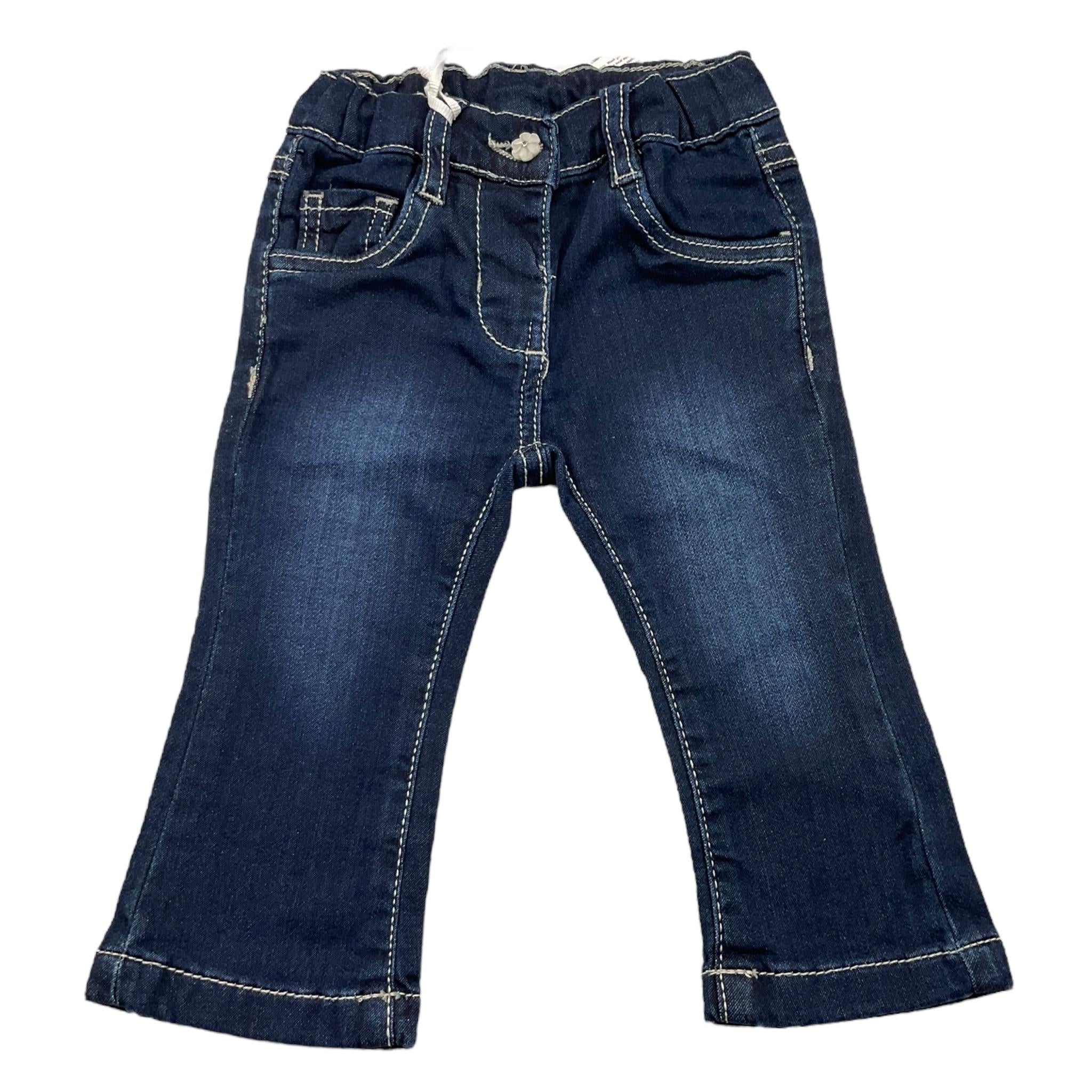 MINI BANDA jeans tinta unita modello zampa Blu per Neonata 3A721 BLU MINI BANDA 