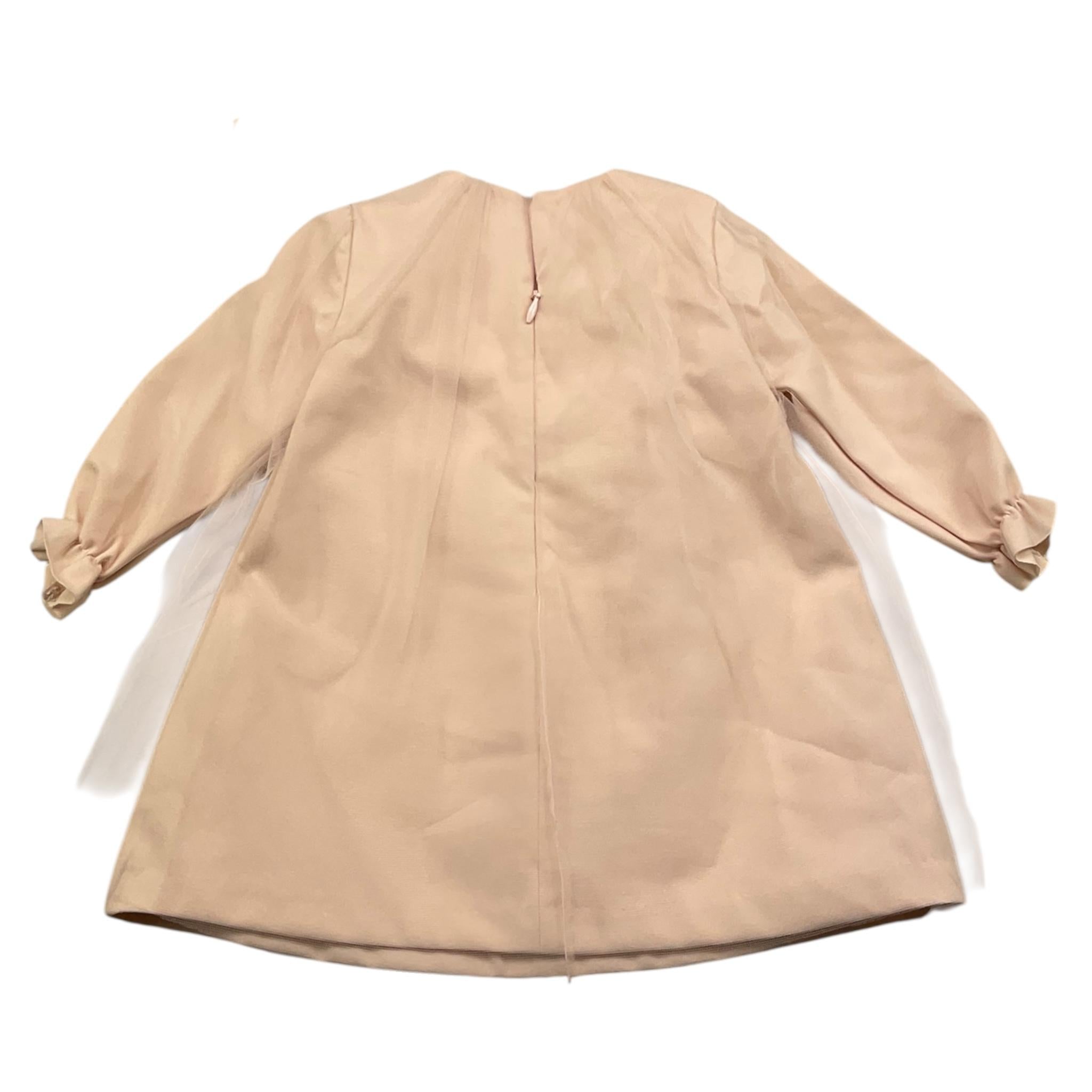 BARCELLINO abito manica lunga tinta unita con tulle Rosa per Neonata 115807 ROSA BARCELLINO 