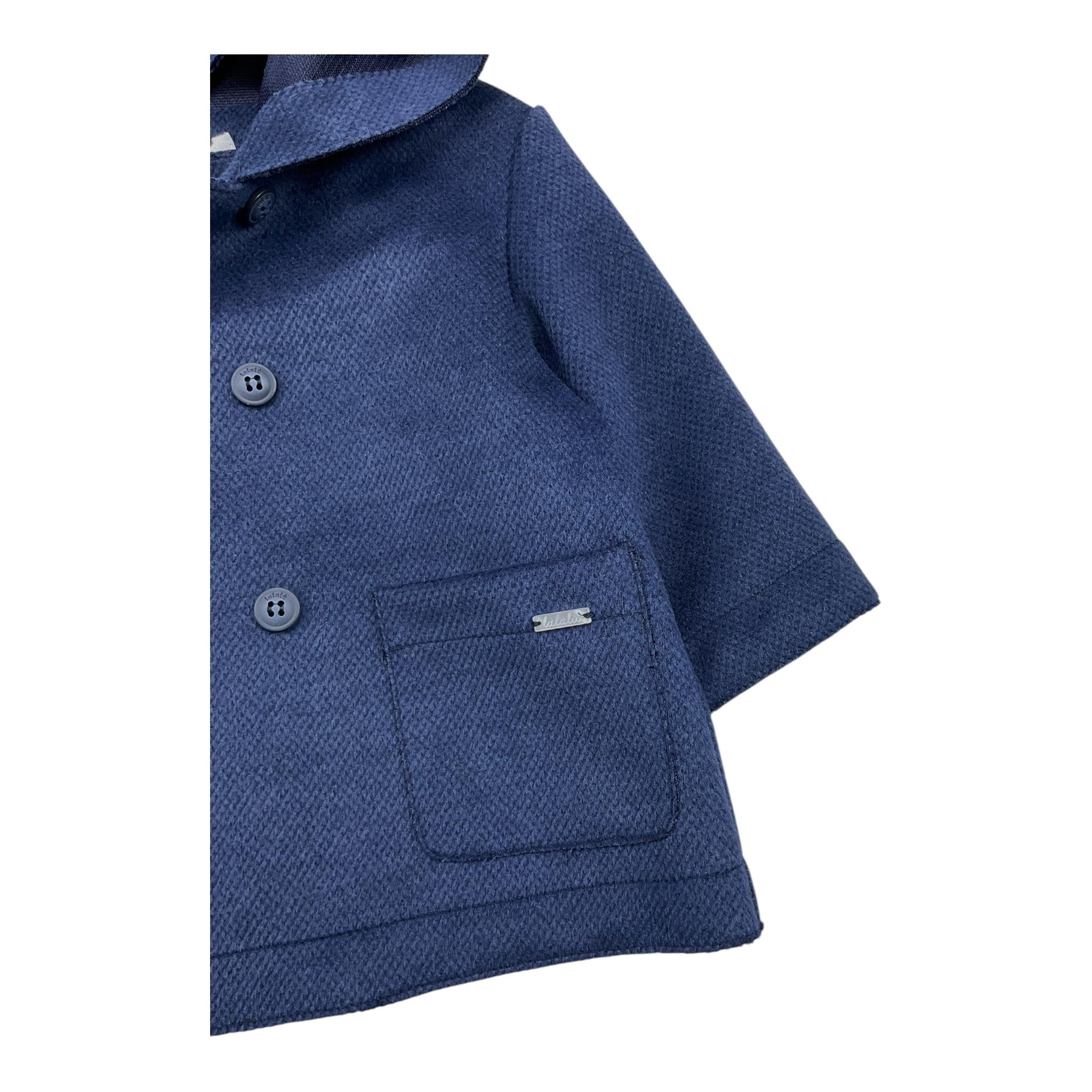 LALALU' cappotto tinta unita cn cappuccio doppiopetto Blu per Neonato GIL3N BLU LALALU' 