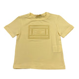Elisabetta Franchi T-Shirt Girocollo Tinta Unita con Stampa Traforata per Neonata EGTS096N GIALLO ELISABETTA FRANCHI 