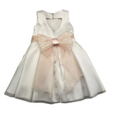 Bella Brilli Solid Color Ceremony Dress With White Belt For Girls