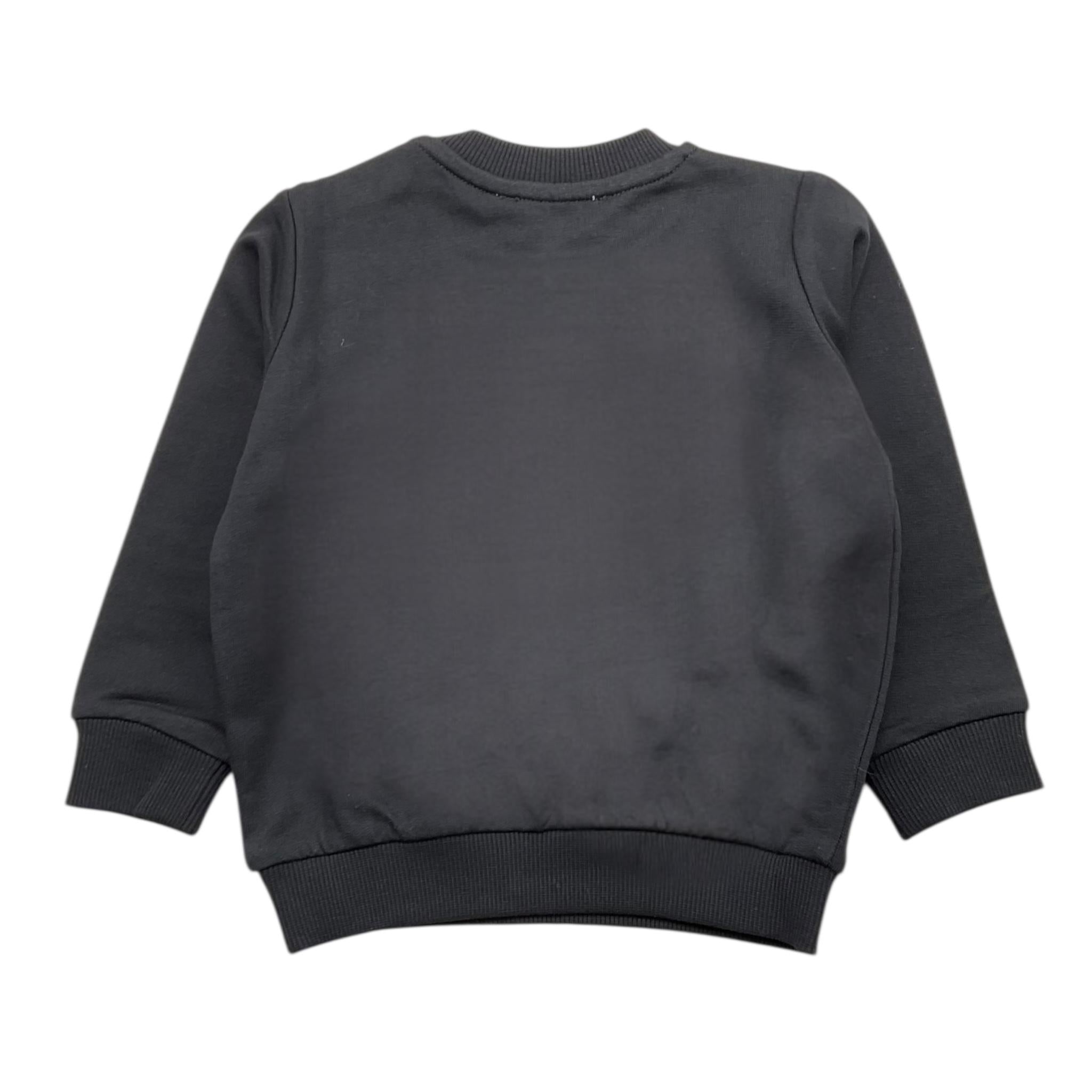 MOSCHINO felpa chiusa girocollo tinta unita con stampa Nero per Neonato MUF05JX NERO MOSCHINO 