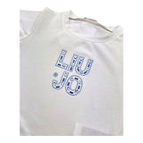 Liu Jo T-Shirt Girocollo Tinta Unita con Brillantini per Bambina KA5094XX BIANCO LIU JO 