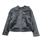 Liu Jo Giubbino In Ecopelle Tinta Unita con Zip E Capuccio per Bambino QF3003 NERO LIU JO 