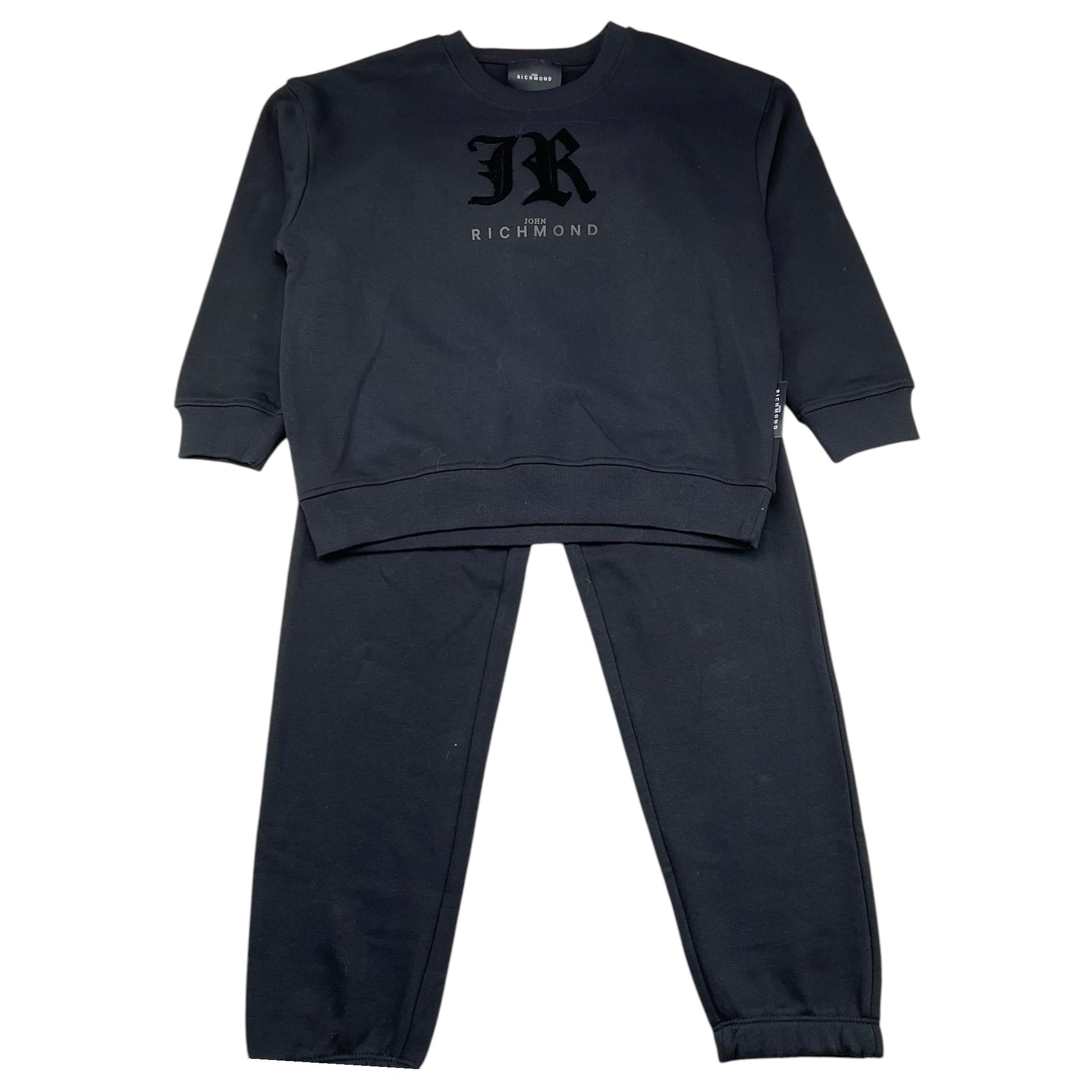 JOHN RICHMOND completo 2 pezzi felpa-pantalone tinta unita Nero per Bambina RBA25002CF NERO JOHN RICHMOND 