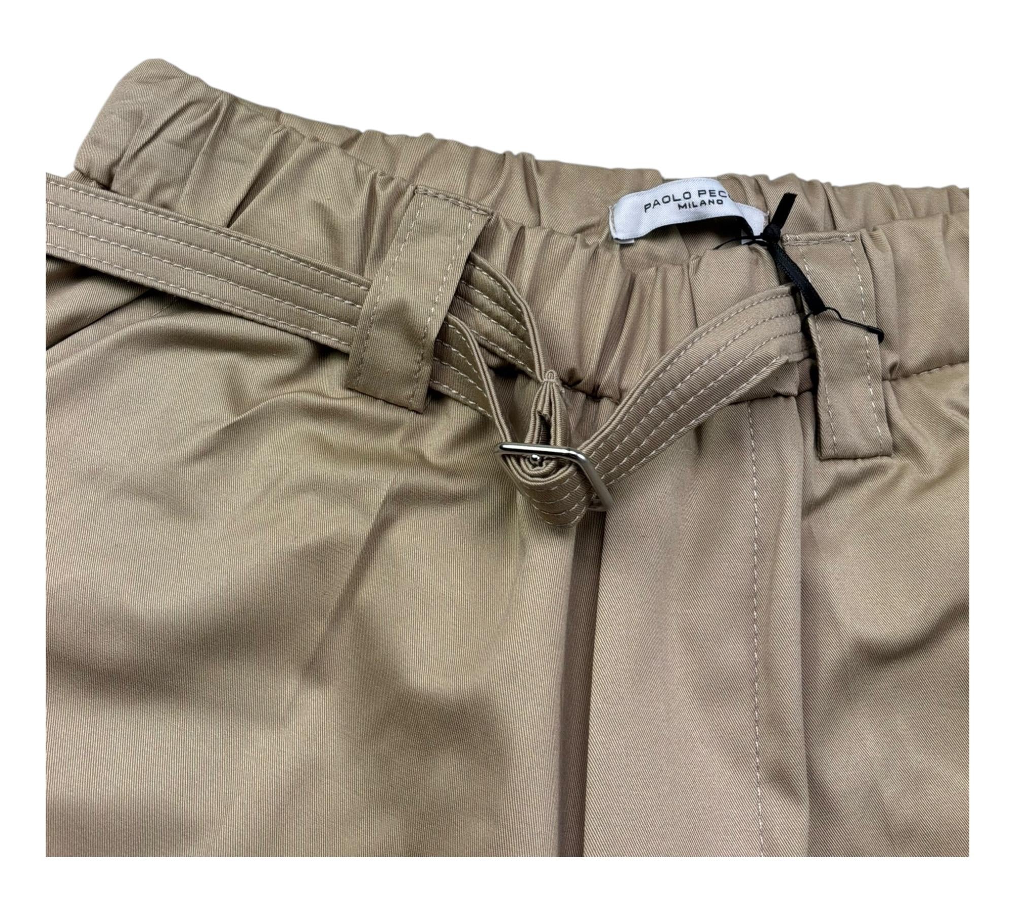 Paolo Pecora Bermuda Tinta Unita con Elastico In Vita per Bambino PP4319 BEIGE PAOLO PECORA 